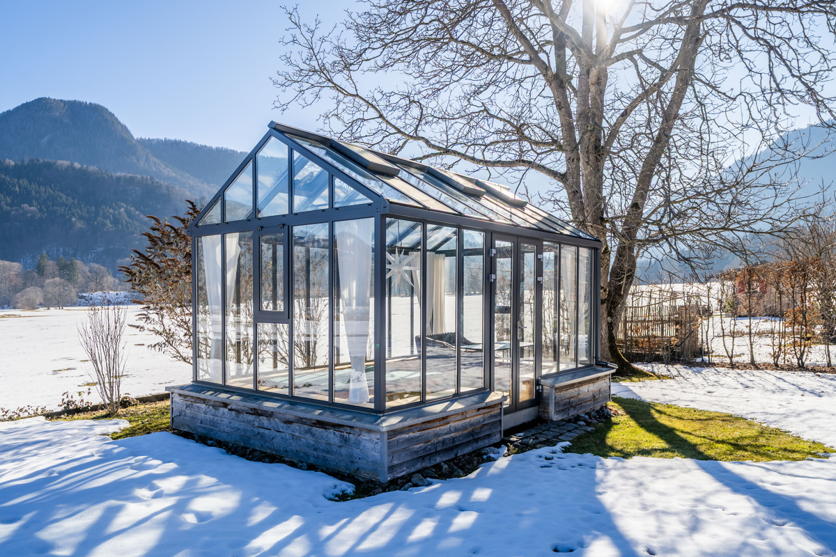 Gläsernes Relax-Gewächshaus