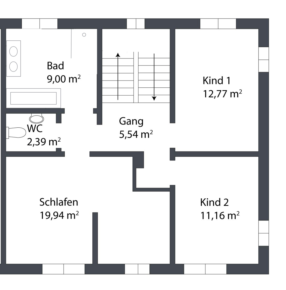Grundriss Obergeschoss