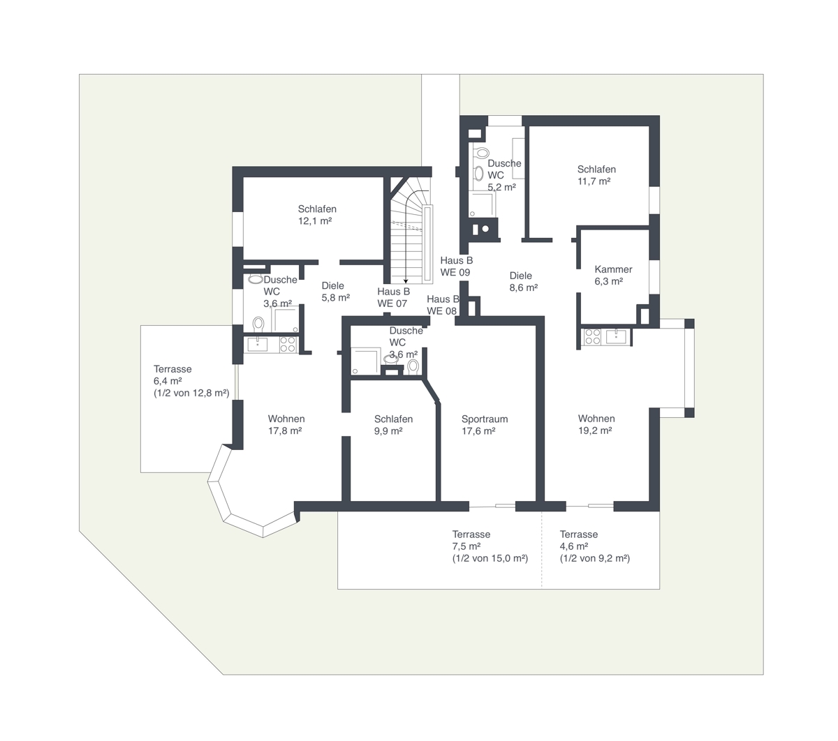 Haus B EG Whg 7, Whg 8, Whg 9 Haus B EG Whg 7, Whg 8, Whg 9
